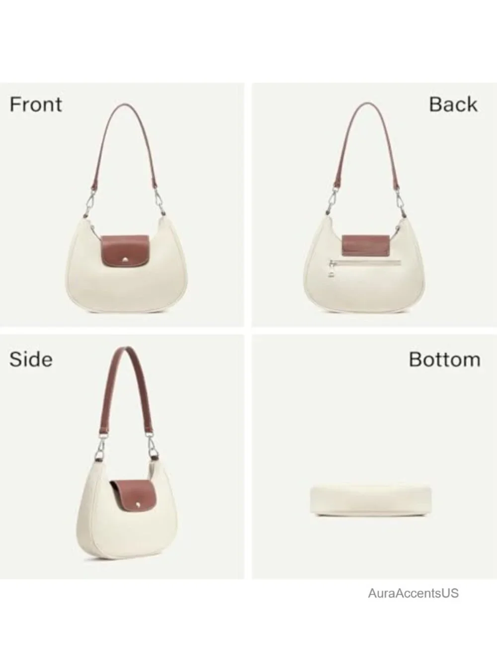 RFID Blocking Vegan Leather Hobo Handbag with Adjustable Strap Anti Theft